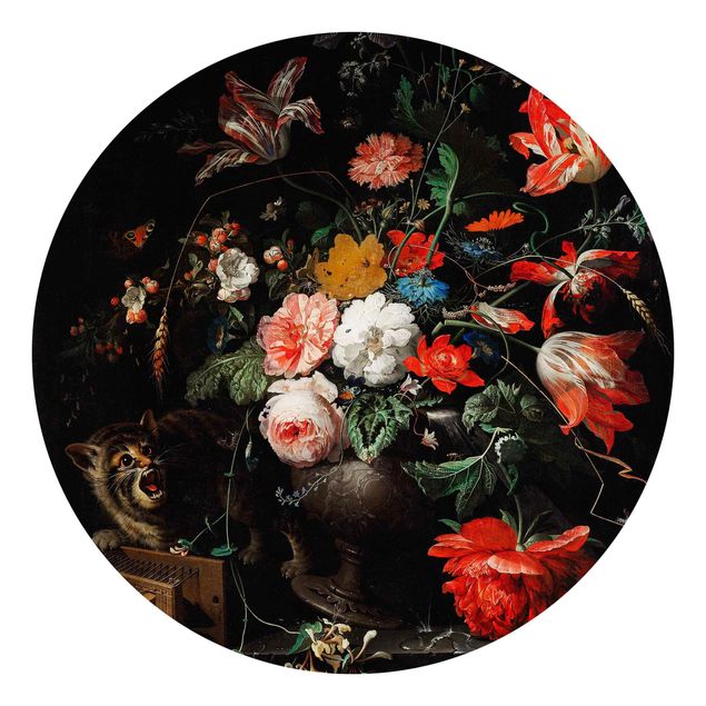papier peint fleuri Abraham Mignon - Le Bouquet Renversé