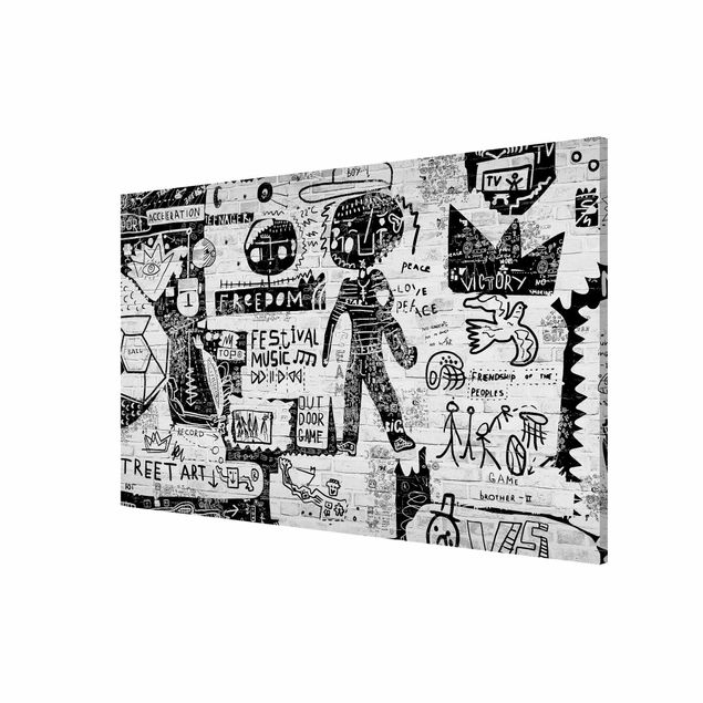 Tableau moderne Abstract Graffiti Art Black And White