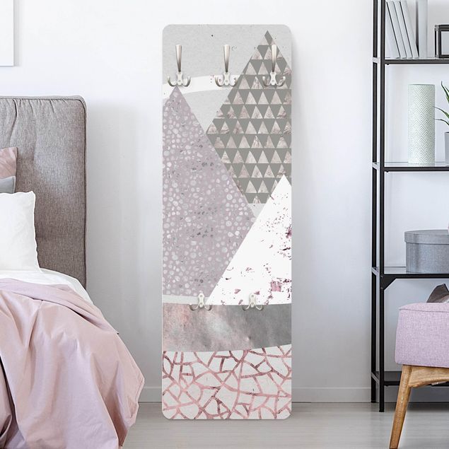 Porte-manteaux muraux avec dessins Paysage abstrait de montagne motif pastel