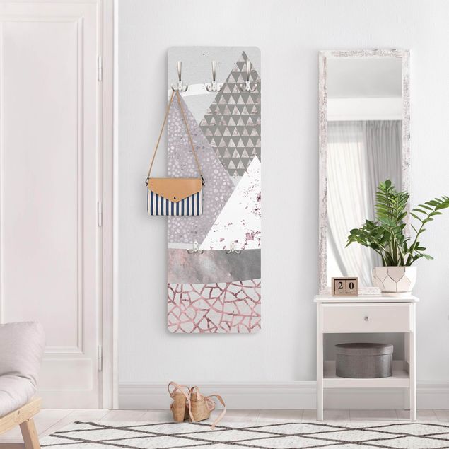 Porte manteaux muraux Paysage abstrait de montagne motif pastel