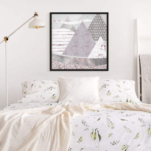 Tableaux montagnes Paysage abstrait de montagne motif pastel