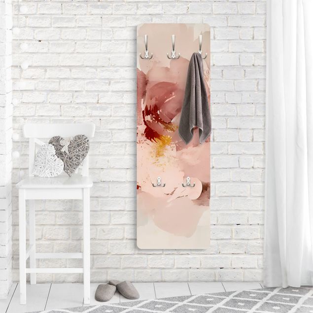 Porte manteau mural rose Abstract flower pink