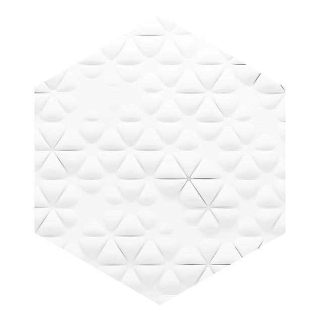 Tapisserie blanche Triangles abstraits en 3D
