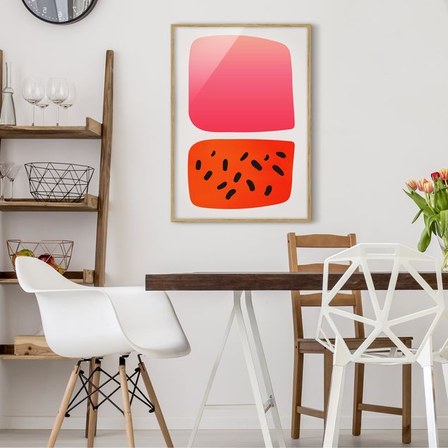 Tableaux moderne Formes abstraites - Melon et rose