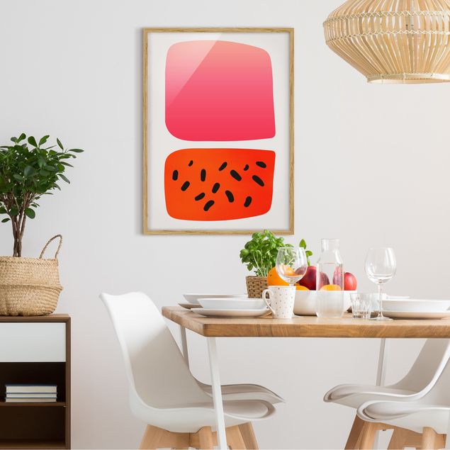 Tableaux abstraits Formes abstraites - Melon et rose