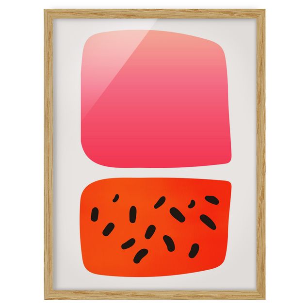 Tableaux reproductions Formes abstraites - Melon et rose