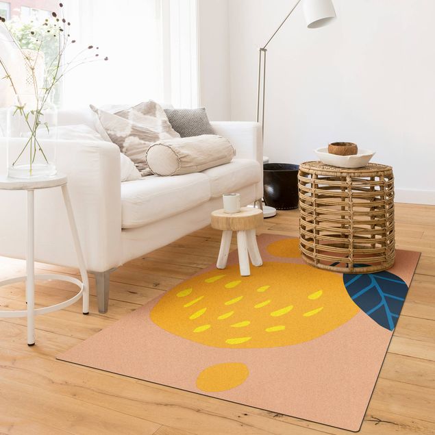 tapis salon moderne Formes abstraites - Orange