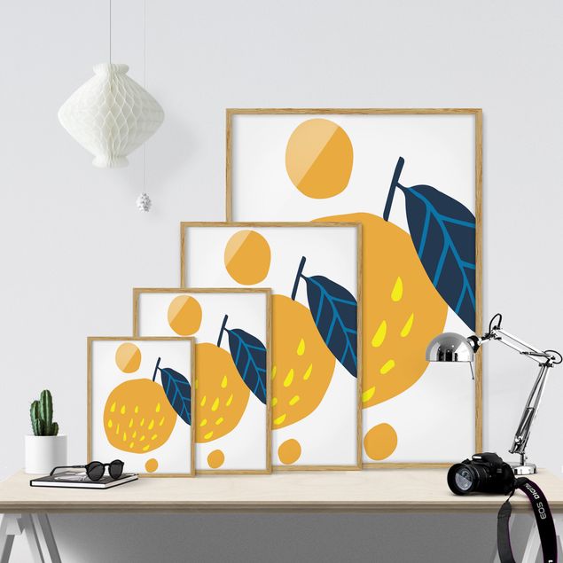 Tableau couleur jaune Formes abstraites - Orange