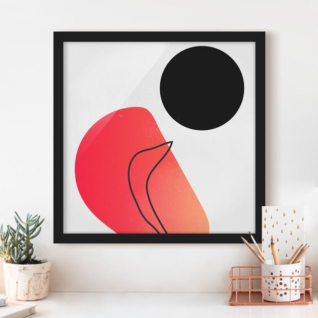 Framed poster - Abstract Shapes - Black Sun