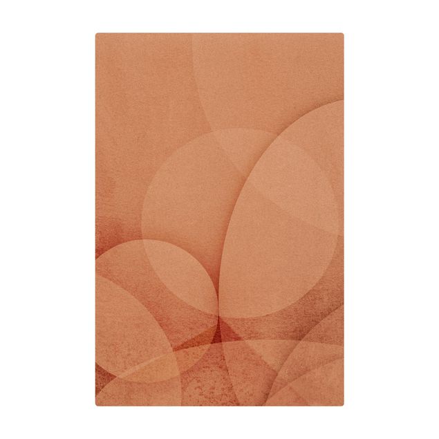 Tapis en liège - Abstract Graphics In Peach-Colour - Format portrait 2:3