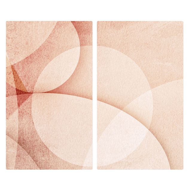 Cache plaques de cuisson - Abstract Graphics In Peach-Colour