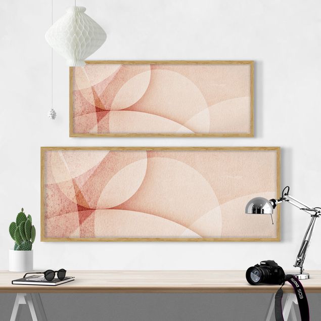 Tableaux rose Graphiques abstraits en couleur pêche
