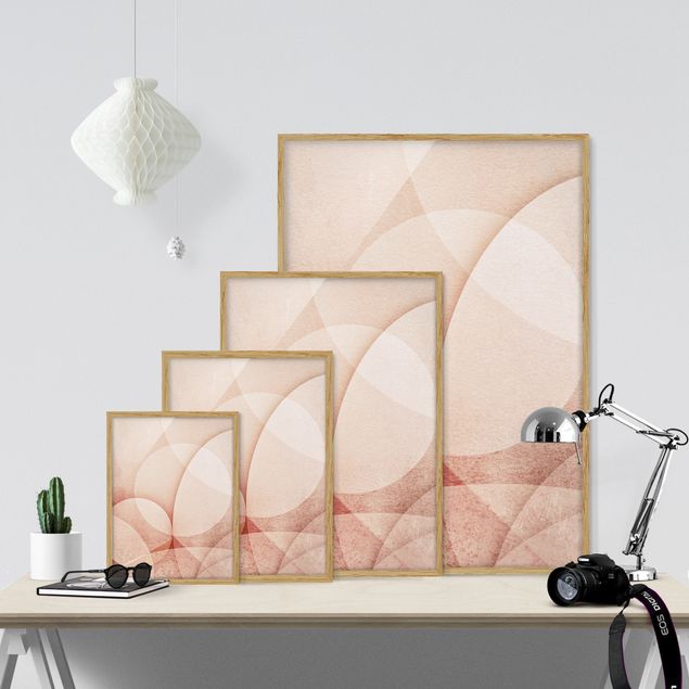 Tableaux rose Graphiques abstraits en couleur pêche