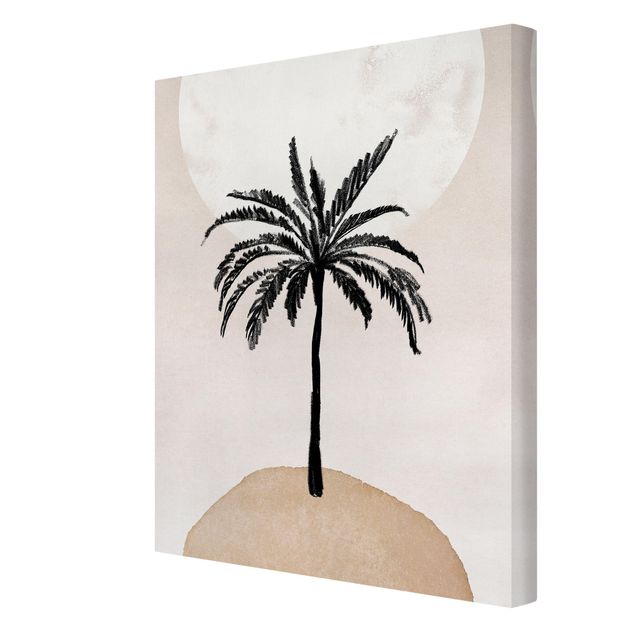 Toile murale Abstract Island Of Palm Trees With Moon