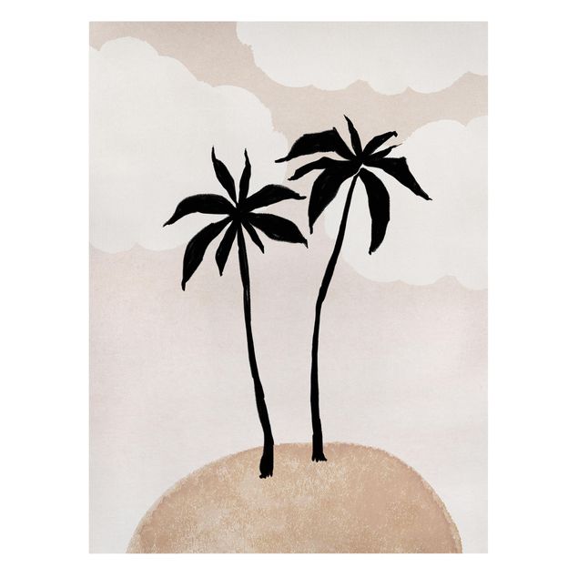 Tableau décoration Abstract Island Of Palm Trees With Clouds
