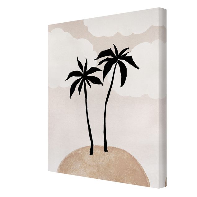Impressions sur toile Abstract Island Of Palm Trees With Clouds