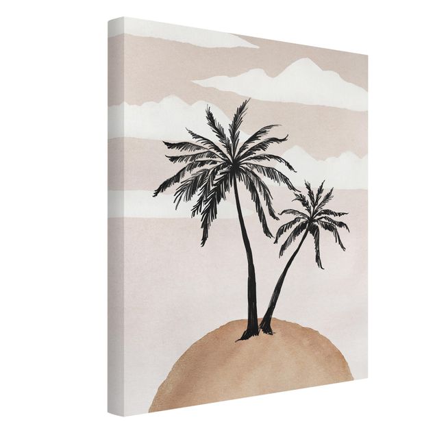 Tableau toile paysage Abstract Island Of Palm Trees