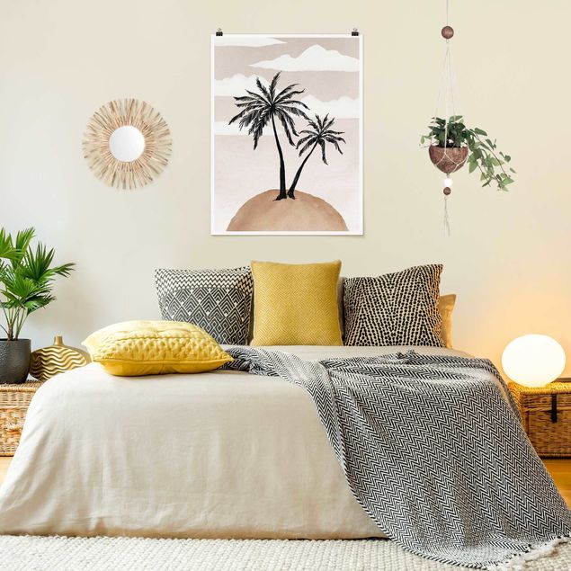 Tableau deco nature Abstract Island Of Palm Trees