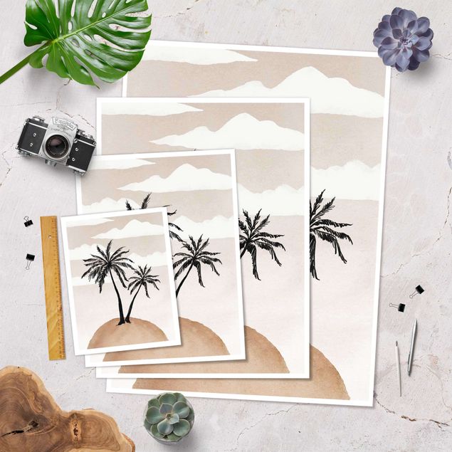 Poster reproduction - Abstract Island Of Palm Trees