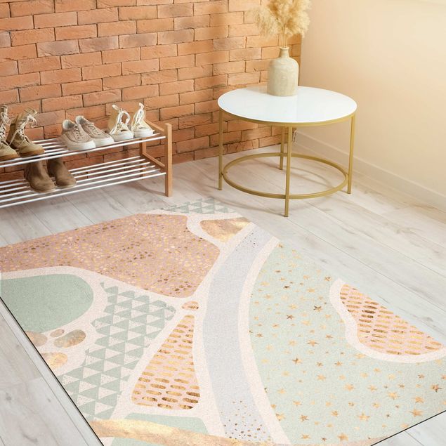 tapis salon moderne Paysage marin abstrait au pastel