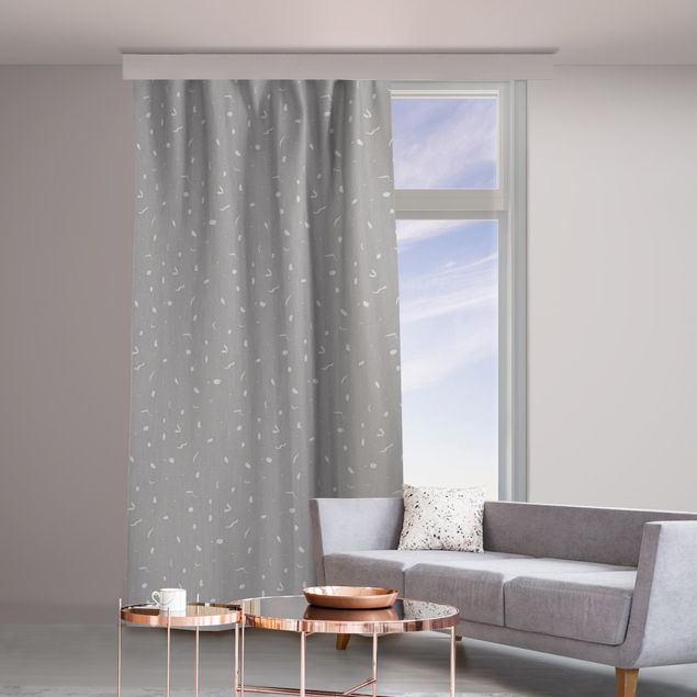rideaux sur mesure en ligne Abstract Monochrome Pattern - Grey