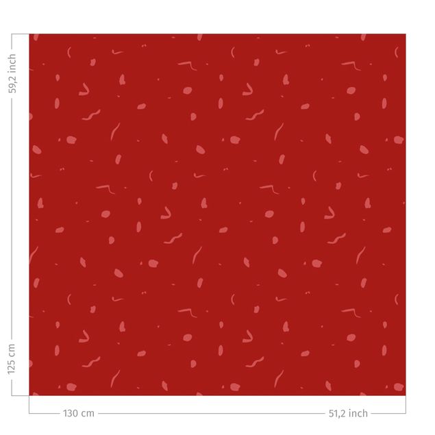 rideaux cuisine moderne Abstract Monochrome Pattern - Red