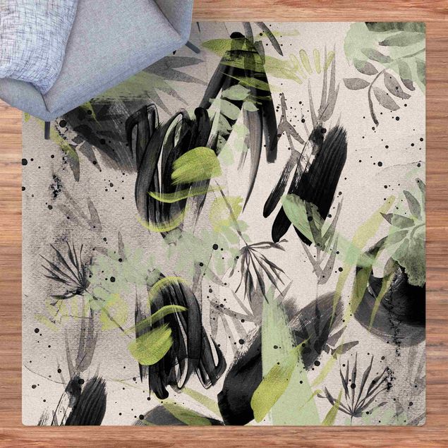 tapis contemporain Motif abstrait brossé Jardin d'Eden