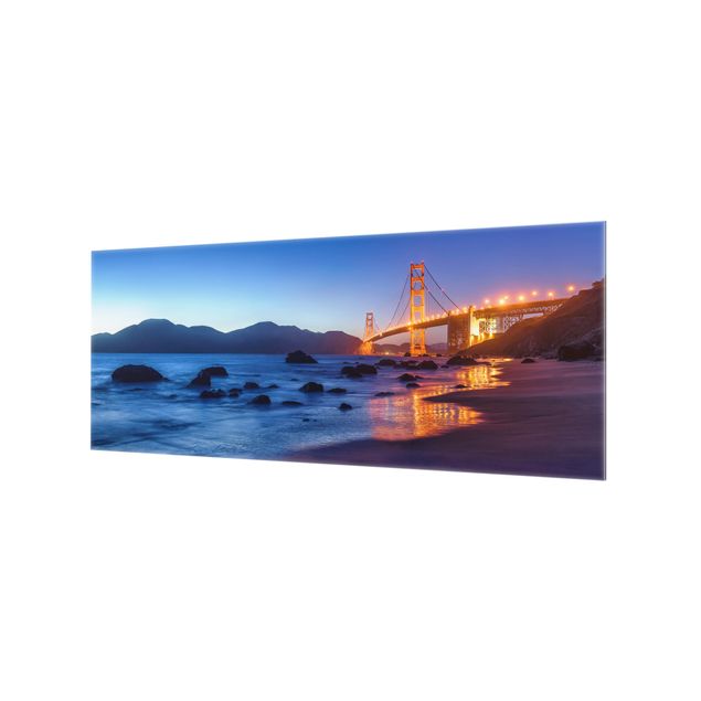 Fonds de hotte - Golden Gate Bridge At Dusk - Panorama 5:2