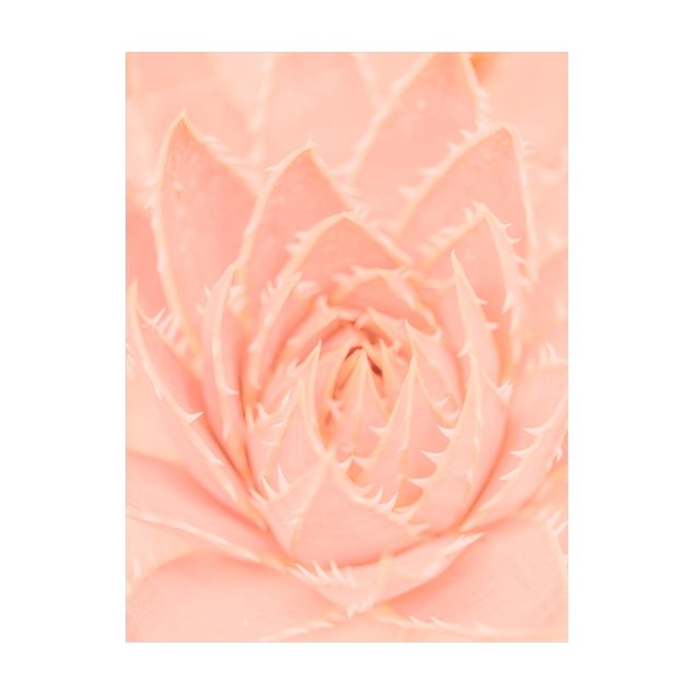 tapis fleuri Agave magique floral rose pâle