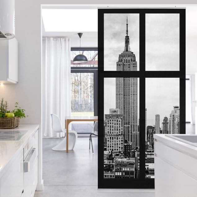 Panneau séparation pièce Fenêtre New York Empire State Building