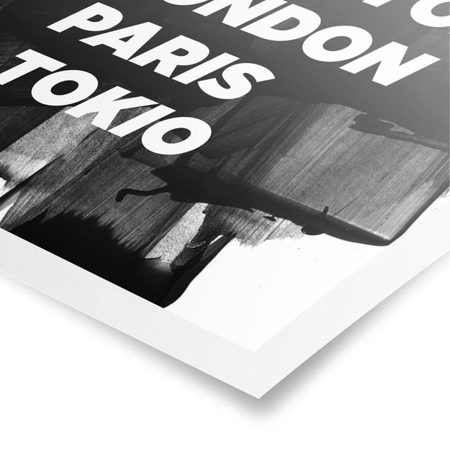 Posters en noir et blanc Berlin New York Londres