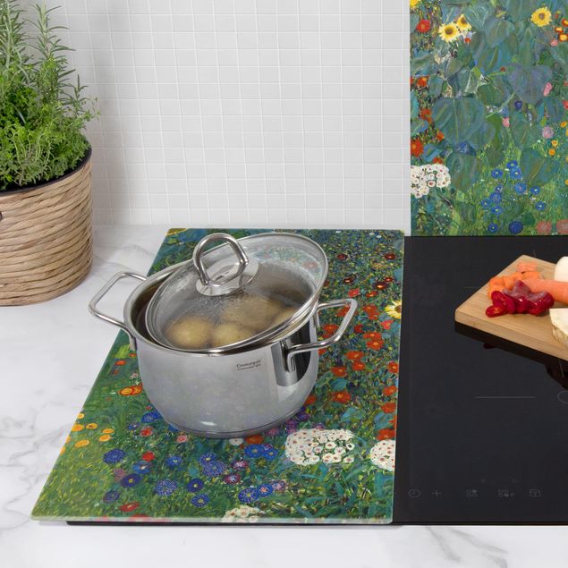 Cache plaques de cuisson fleurs Gustav Klimt - Tournesols de jardin