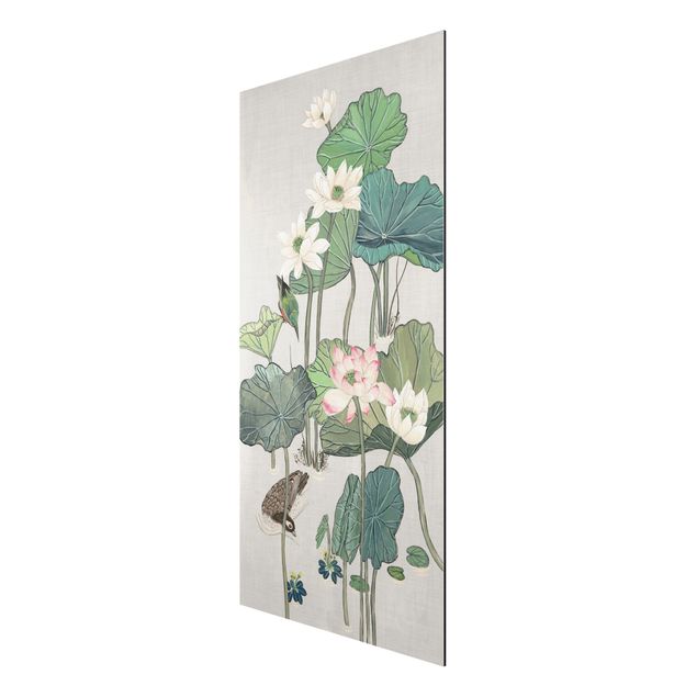 Tableaux fleurs Illustration vintage De Fleurs De Lotus Dans L'étang II