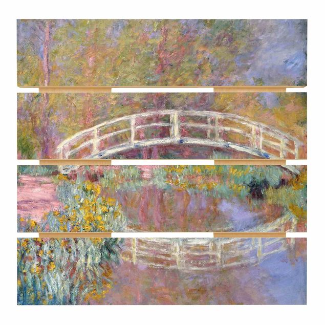 Tableaux en bois avec fleurs Claude Monet - Pont du jardin de Monet