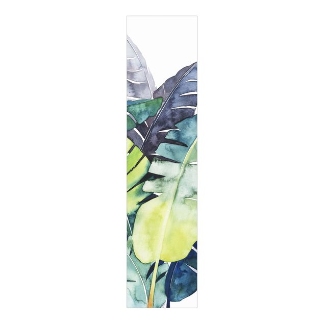 Panneaux coulissants avec fleurs Feuillage exotique - Banane