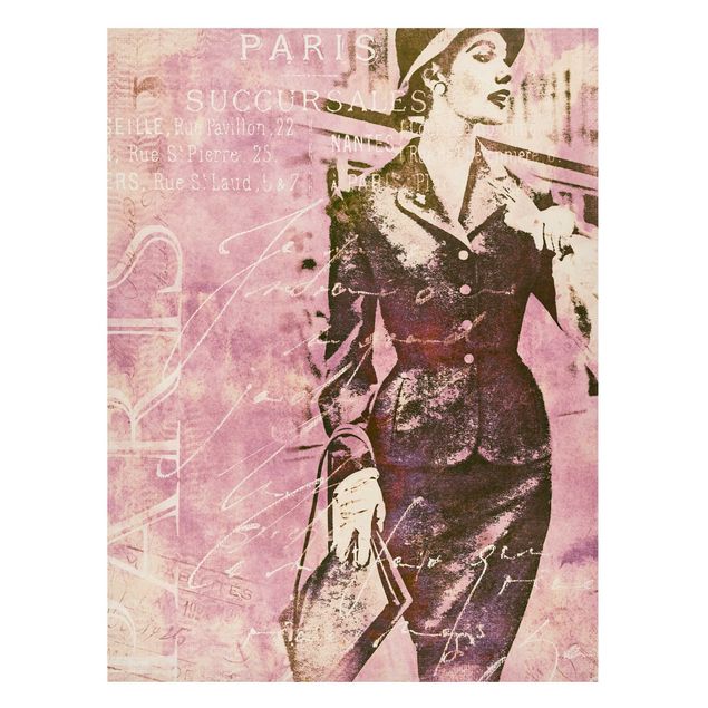 Tableaux Paris Collage Vintage - Parisienne