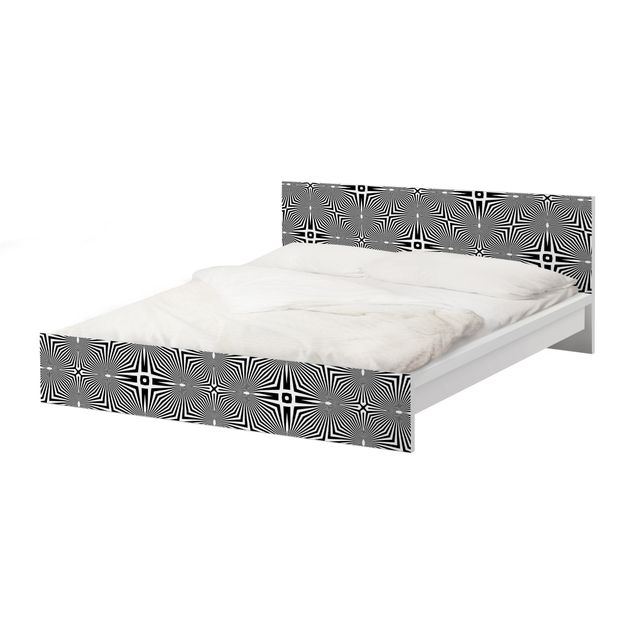 Papier adhésif pour meuble IKEA - Malm lit 140x200cm - Abstract Ornament Black And White