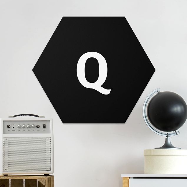 Tableaux moderne Lettre Noire Q
