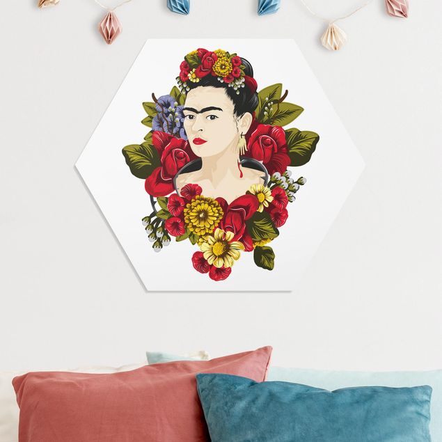 Tableau papillons Frida Kahlo - Roses