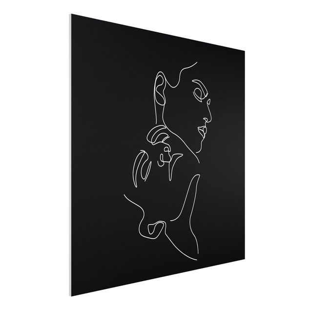 Tableau artistique Line Art Femme Visages Noirs