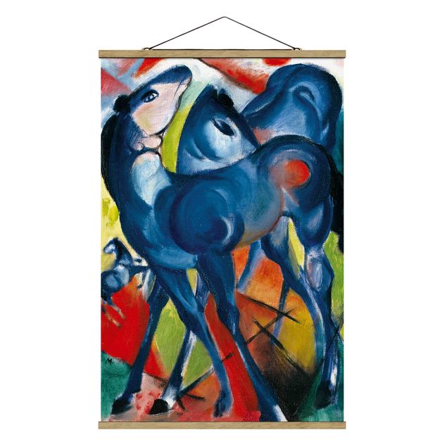 Tableau moderne Franz Marc - Les poulains bleus