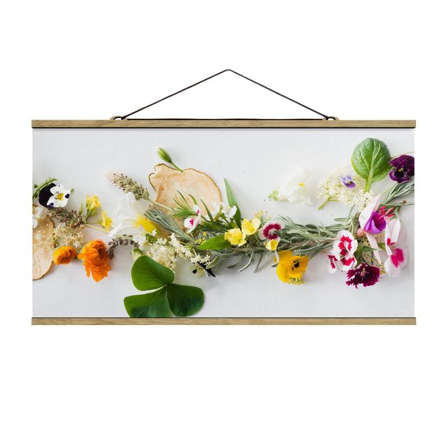 tableaux floraux Herbes fraîches et fleurs comestibles