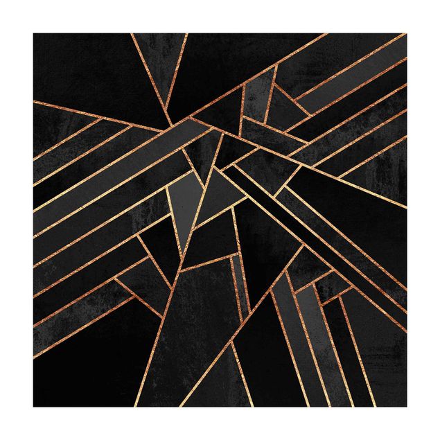 tapis abstrait Triangles Noirs Or