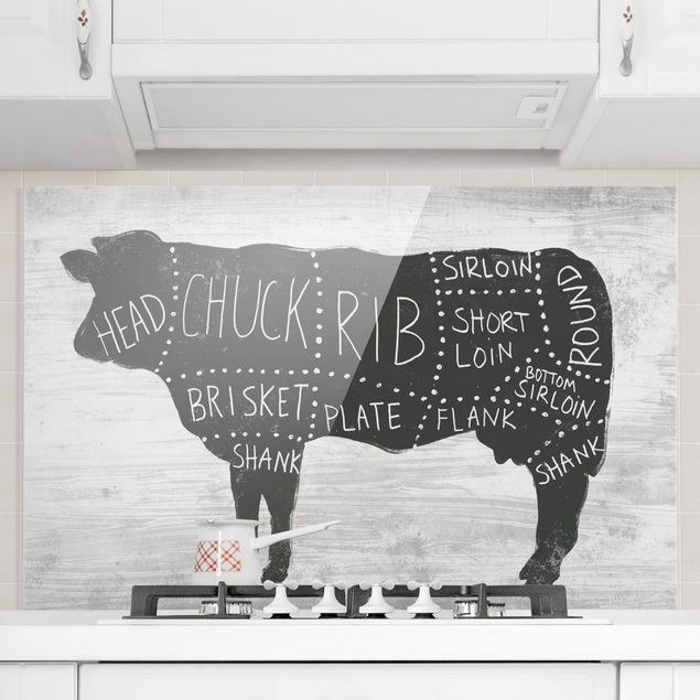 Déco murale cuisine Planche de boucherie - Bœuf