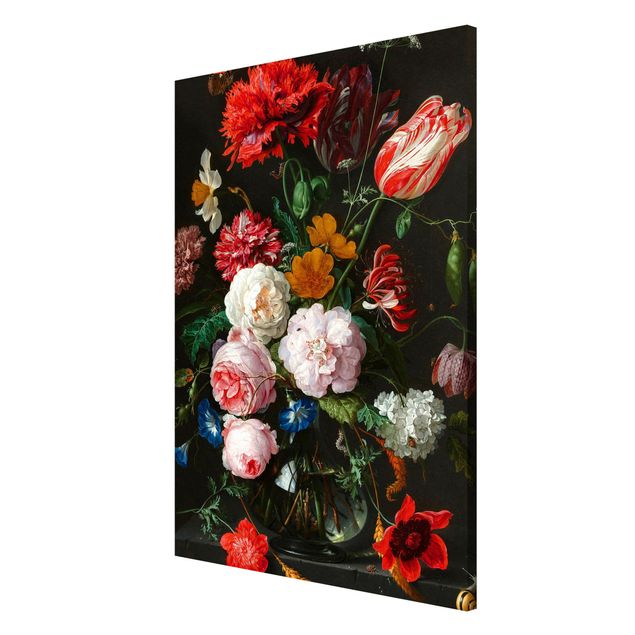 Tableaux magnétiques avec fleurs Jan Davidsz De Heem - Nature morte avec des fleurs dans un vase en verre