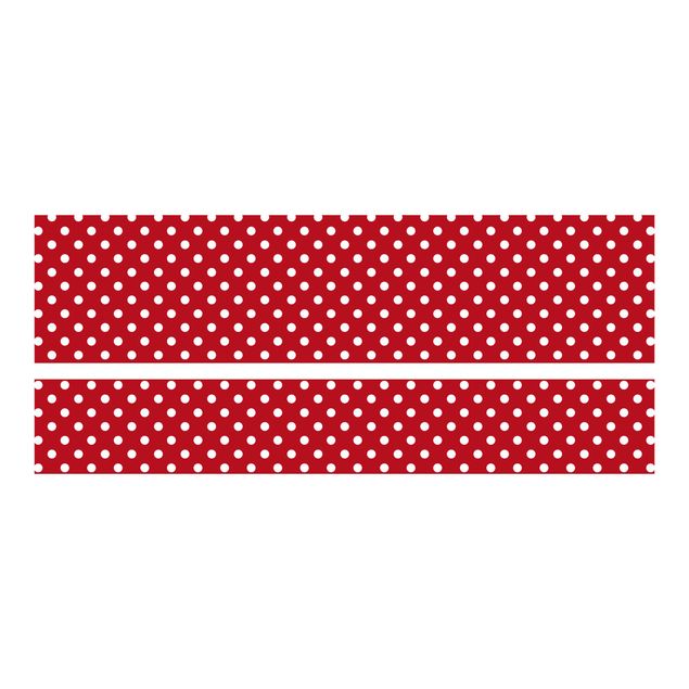 Papier adhésif pour meuble IKEA - Malm lit 180x200cm - No.DS92 Dot Design Girly Red