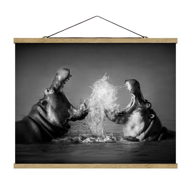 Tableau afrique Hippo Fight