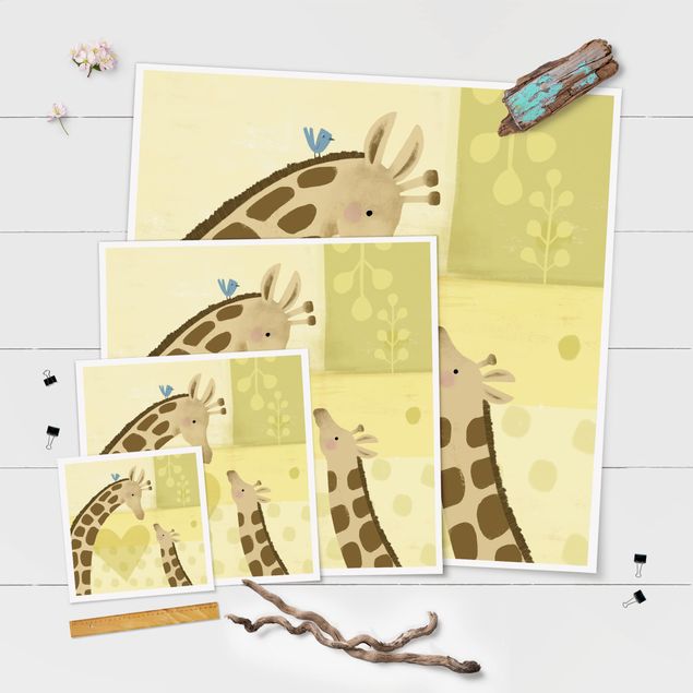 Tableau décoration Maman et moi - Girafes