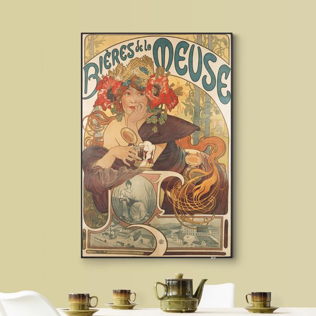 Tableau Art Déco Alfons Mucha - Affiche pour La Meuse Bière