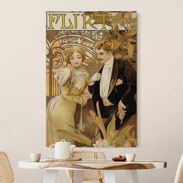 Tableaux klimt Alfons Mucha - Affiche publicitaire pour Flirt Biscuits